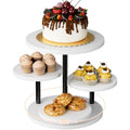 Dessert Stands for 50 Cupcakes 360°Rotating Wood Cupcake Stands Wedding Cake Stand 4 Tiered Cookie Serving Trays for Party Birthday Baby shower Afternoon Tea Dessert Table, White - color: White