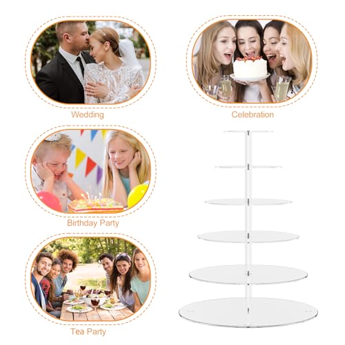 6 Tier Cupcake Stand Clear Acrylic Cupcake Tower for 60 Cupcakes
