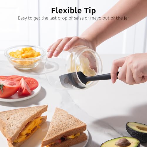 U-Taste Small Mini Silicone Spatula, 9in Rubber Jar Bowl Scraper, Black - color: Black