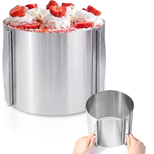 Hushee 1 Pcs Extra High 15cm Cake Ring 6 to 12 Inch Adjustable Cake Mold