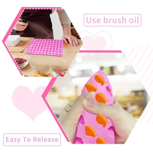 2 PCS Gummy Fish Candy Molds Silicone, Cat Dog Treat Molds,152 Cavity Fish Mini Silicone Mold for Chocolate, Fondant, Candy, Biscuits, Cookie, Jelly and Cat Dog Training Commands Concept - style: Mini Fish