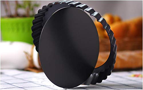IELEK Tart Flan Pie Pan Nonstick Heavy Duty 10 Inch Quiche Cheese Molds With Removable Loose Bottom Fluted - size: 10 Inch