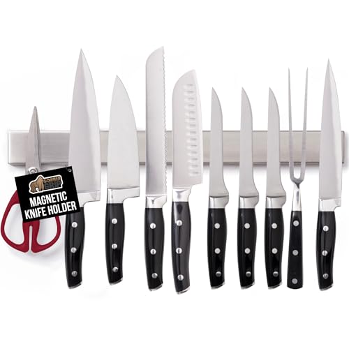 GORILLA GRIP 304 Stainless Steel Magnetic Knife Holder Strip, 18 Inch - size: 18 Inch