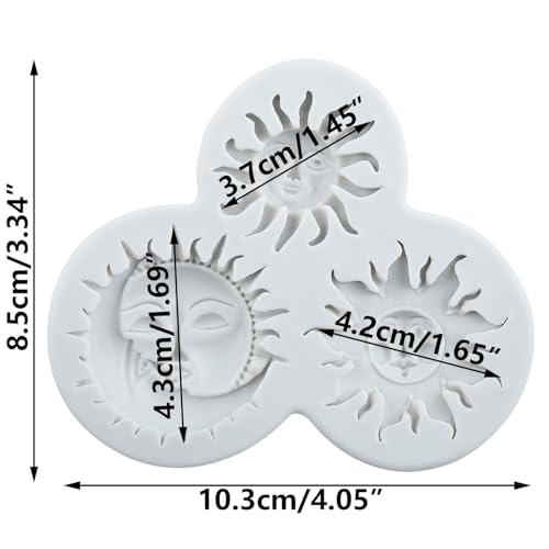 Sun Moon Face Fondant Mold Sun Face Silicone Chocolate Candy Mold - color: Style C