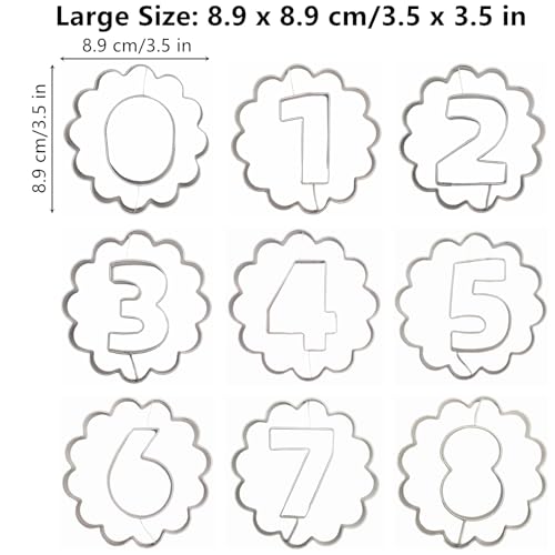 Comais Linzer Number Cookie Cutters Stainless Steel 9Pcs 3.5in Scalloped - size: 3.5-Inch Scalloped Edge