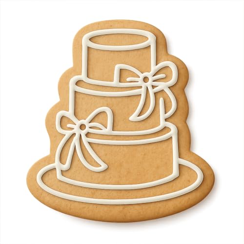 Chic Wedding Cake with Ribbons Cookie Cutter & Stamp - 4x3.2
