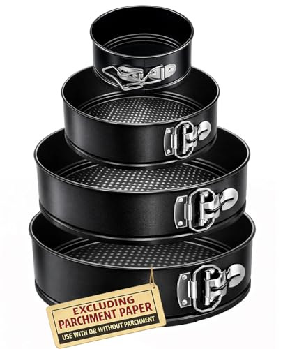 4 Pack Springform Pan Set 4, 7, 9,10 Inch Nonstick Baking Mold Cheesecakes - size: 4", 7", 9", 10" - 4 Pack Cake Pan Set