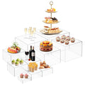 10 PCS Buffet Risers, Large Food Risers for Buffet Table, Dessert Display - color: Transparent, size: 10" 9" 8" 7" 6" 5" 5" 4" 4" 3"