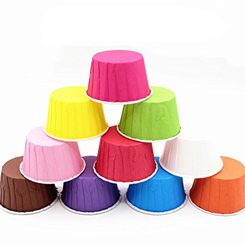 100 Pack Colourful Cake Baking Cups Muffin Cases Paper Heat Resistance Home Party - color: Style 3, size: 100Pcs
