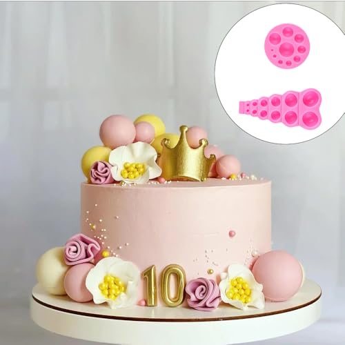 2 Pcs 3D Pearl Fondant Mold, Semi Sphere Chocolate Silicone Molds, Round Lollipop Mold, Dome Mousse Accessories Bakeware Tool