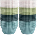 The Silicone Kitchen Reusable Silicone Baking Cup Silicone Muffin Liners for Cupcakes, BPA Free, Regular, 48 Pack, White Blue Green - size: Standard (Pack of 2)