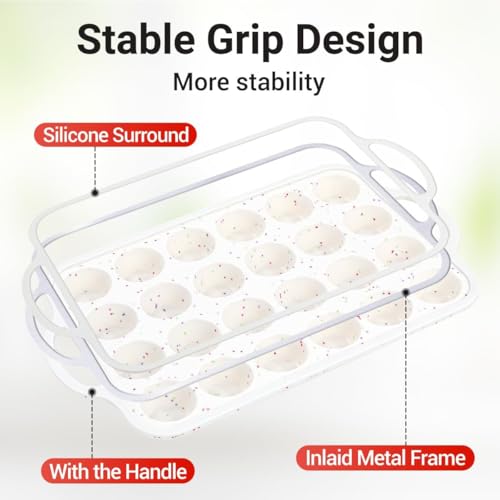 FUNBAKY Silicone Mini Muffin Pan, Metal Reinforced Frame 24 Cups Nonstick Mini Cupcake Pans with Handles Easy to Move for Baking Muffin, Cupcake, Egg Bites Oven Safe, Silicone Molds 2 Pack Confetti - size: Mini 24-Cup: 2pcs