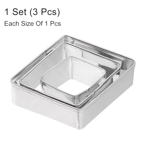 HARFINGTON 3Pcs Rhombus Diamond Cookie Cutters Set Assorted Sizes Stainless Steel Geometric Frame Holiday Cookie Cutters for Pastry Fondant Cake Cookie - style: Rhombus Diamond