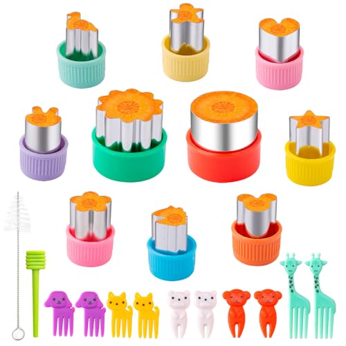 Nifogo Fruit Cutters Shapes for Kids 22 Pcs - color: C-Green Red 22pcs