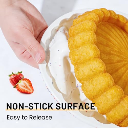 Vinino Charlotte Cake Pan, 8 Inch Silicone, Cream - size: Charlotte Mold