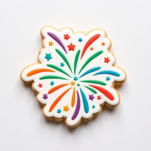 Cookie Cutter and Stencil Bundle Royal Icing Cookies Stencils Paint Your Own Biscuit Bakery Starter Kits Royal Icing Fondant Cutters Birthday Wedding Holiday Cookies Painting Coloring Pages Comb - style: Fireworks