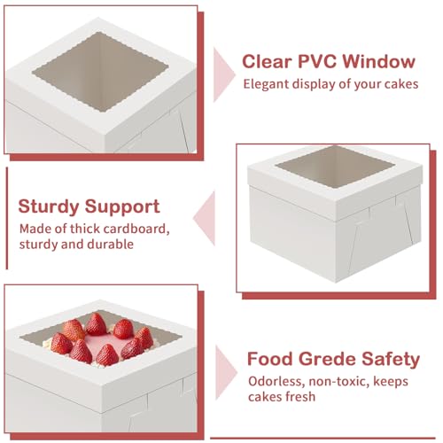 Svalor 12 in Cake Box with Board, Cake Carrier Holder Container