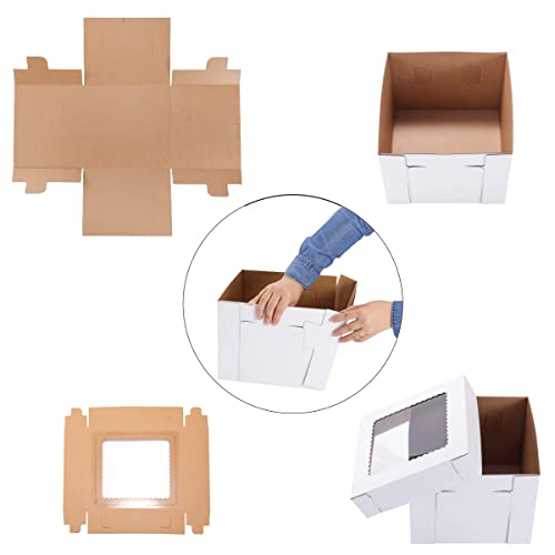 Tall Cake Boxes for Tier Cakes,8X8X10 Inch 4Pack