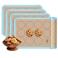 Silicone Baking Mats, Cookie Baking Mats, Half Sheet Reusable Pack of 4 - color: Cookie Baking Mats Blue, size: 1/2 Size Pack of 4
