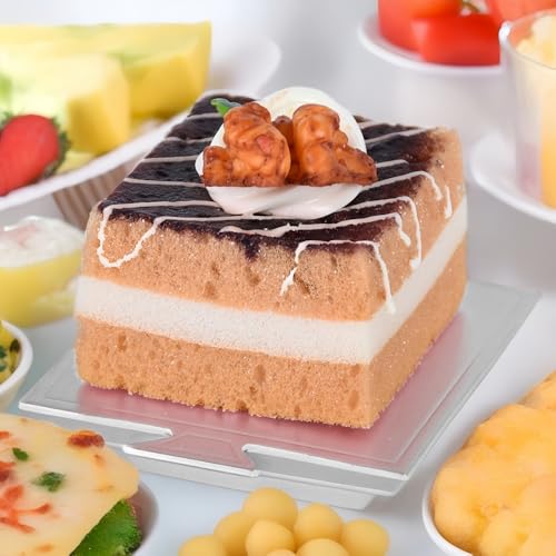 100 Pcs Mini Cake Boards for Baking Dessert,9 * 8.4 cm(Silver) - color: Silver-100pcs