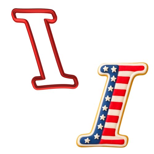 Mighty Gadget Fancy Cursive Letter A to Z Cookie Cutter - 4" Tall Alphabet Baking Mold (Random Color) (I) - color: I