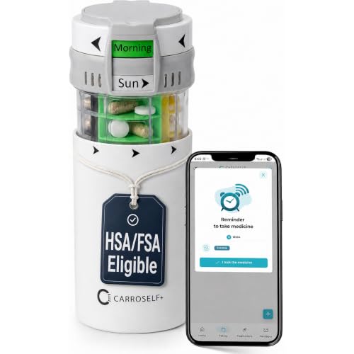 Pill Dispenser with App Reminder, Medicine Pill Organizer for 4 Daily Doses