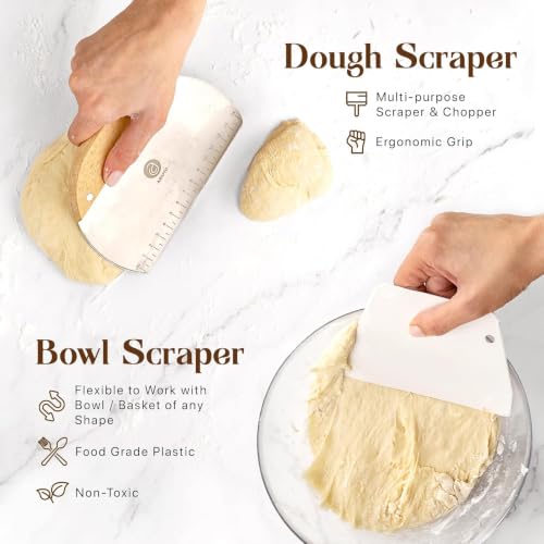 ABIOTO Sourdough Starter Kit with Bread Proofing Baskets & Tools, 24-Pieces - size: 24-Piece Kit