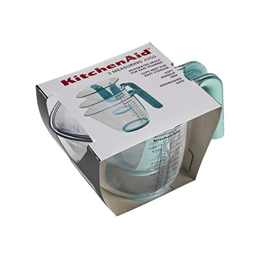 KitchenAid KO298OSAQA Gourmet Measuring Jugs, Aqua Sky, set of 3 (Pack of 12) - color: Aqua Sky, size: set of 3 (Pack of 12), style: Straight