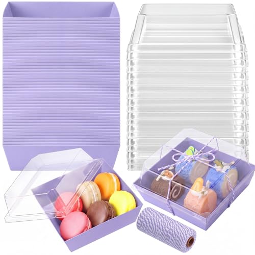 Jetec 150 Charcuterie Boxes with Clear Lids 4" Bakery, Light Purple - color: Light Purple