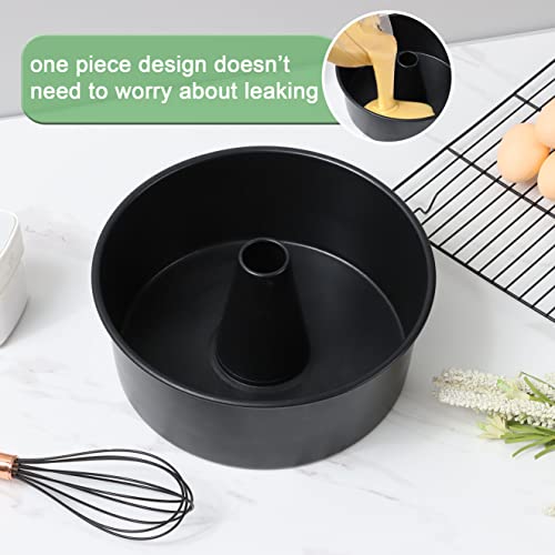 LIANYU 10 In Angel Food Cake Pan, Black Nonstick Tube Pound Pan for Baking - color: Black
