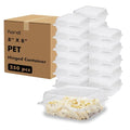 Karat Clamshell Take Out Food Containers [8"x8" - 250 ct] Durable, Stackable, Crack-Resistant To Go Boxes | Clear