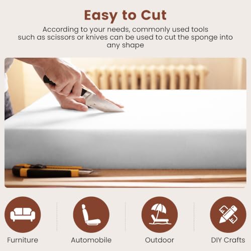 Upholstery Foam 3" x 24" x 72", 1PC High Density ﻿Foam Couch Padding - size: 3" x 24" x 72"