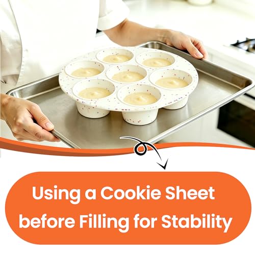 CAKETIME Silicone Muffin Pan for Air Fryer Oven, 7 Cups, 2 Pack - size: 2pcs: 7-Cup 2.5 in