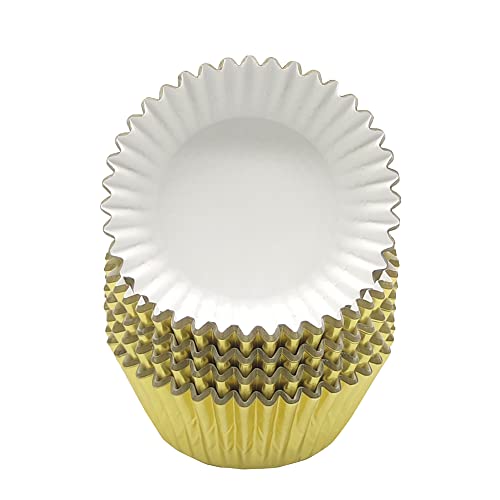 Standard Gold Foil Cupcake Liners Muffin Baking Cups for Party and More, 100-Count - color: Gold