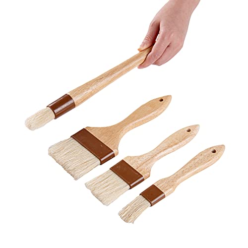 Restaurantware Boar Bristle Wood Pastry Brushes, 4-Piece Set - size: Set