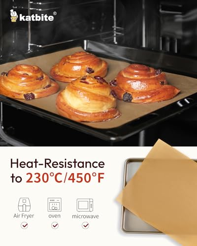 Katbite 120Pcs 8x12 inches Parchment Paper Sheets, Heavy Duty Unbleached Baking Paper, Pre-cut Parchment Paper for Baking, Air Fryer, Grilling, Steaming - size: 8"x12"
