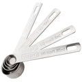 Viking 4-Piece Stainless Steel Measuring Spoons Set, 304 Stainless Steel, Nesting Design with Removable Ring, Dishwasher Safe