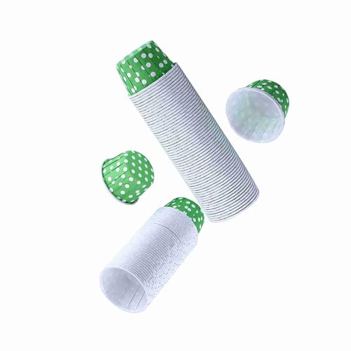100Pcs Polka Dot Baking Cups, Mini Muffin Cupcake Liners (Green) - color: Green