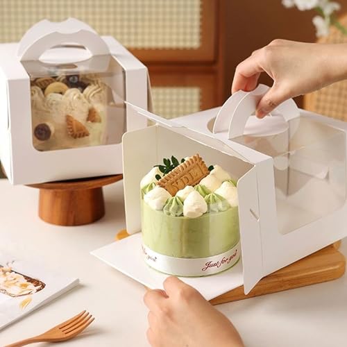 40 Pack 5x5x4 Inch Cake Boxes with Handles & Window