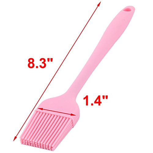 uxcell Silicone Family Bakery Cookie Cake Baking Tool Cream Butter Pastry Brush Pink - color: Pink