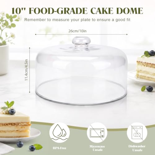 10 Inch Glass Cake Dome Cover - size: 10 Inch