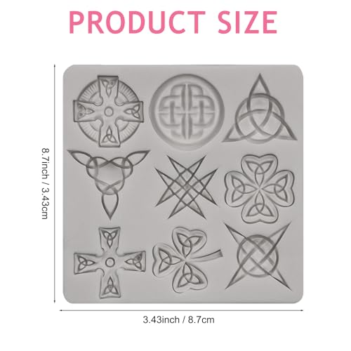 Celtic Knot Silicone Mold Cross Symbols 8.7 x 8.7 cm - color: Grey(XL306)