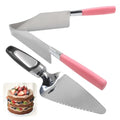 Pink Cake Slicer, 2 Pieces, Stainless Steel Cake Server Cutter - color: Pink