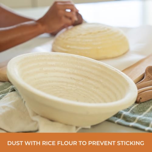 Bulka Sourdough Banneton Bread Proofing Basket Large 9" Round Groove 1kg - size: 1kg