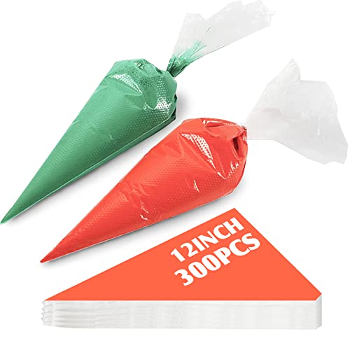 XSEINO Disposable Piping Bags, 12 Inch - 300PCS Heavy Duty Anti Burst Pastry Bags With Bump Non-slip Design For Icing and Frosting and Cookies Decoration Bags(Thickened) - size: 12inch*300pcs