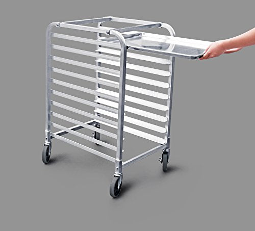 New Star Foodservice Aluminum 10-Tier Sheet Pan Rack, 26" L x 20" W x 38" H