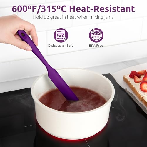 U-Taste Skinny Silicone Jar Spatula Scraper, 10in Sourdough Tool, Purple - color: Purple, size: 9.72 in
