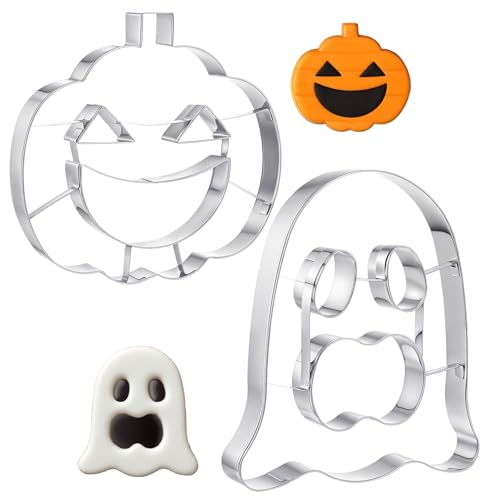 Teenyyou 2 Pcs Extra Large 8" Halloween Cookie Cutters, Ghost & Pumpkin - style: Ghost and Pumpkin
