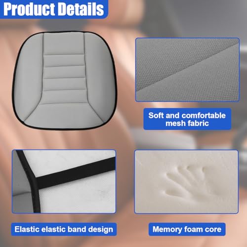 Car Seat Cushion Pad, Memory Foam Auto Seats Protector (Gray) - color: Grey