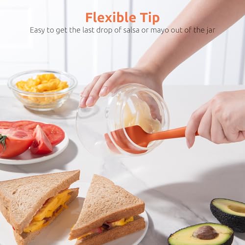 U-Taste Small Mini Silicone Spatula, 9in Rubber Jar Bowl Scraper, Orange - color: Orange